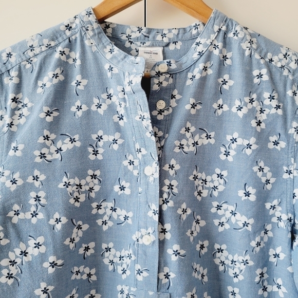 Draper James x Lands' End Blue Floral Long Sleeve Dress - Picture 5 of 9